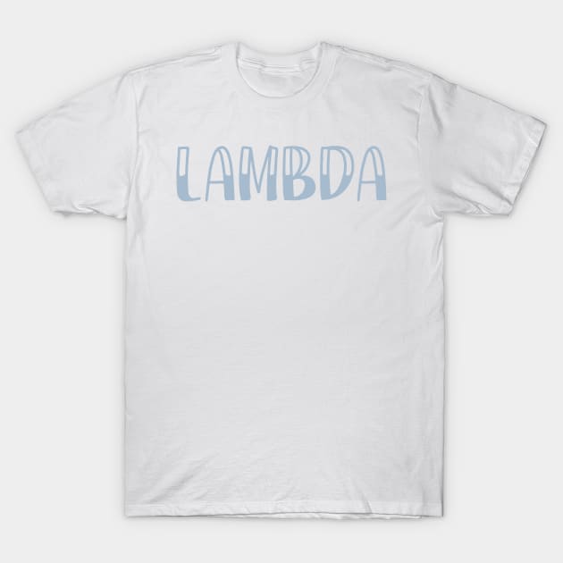 Light Blue Lambda Letter T-Shirt by Rosemogo